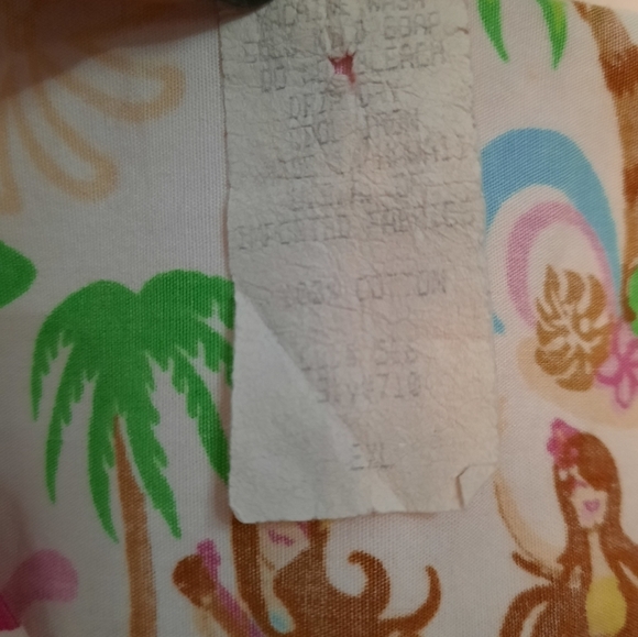 Uniforms Hawaii Medical Scrub Top Hula Girl Sea Turtles Light Pink Sz 2XL Unisex - Picture 6 of 8